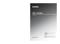 Yamaha RXV-3200 - Owners Manual